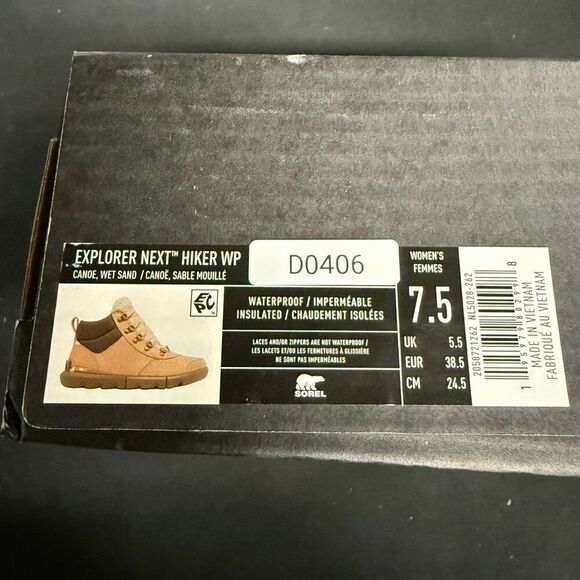 New Sorel Explorer Next Hiker Waterproof Boots 7.5 Canoe Wet Sand - Picture 7 of 7